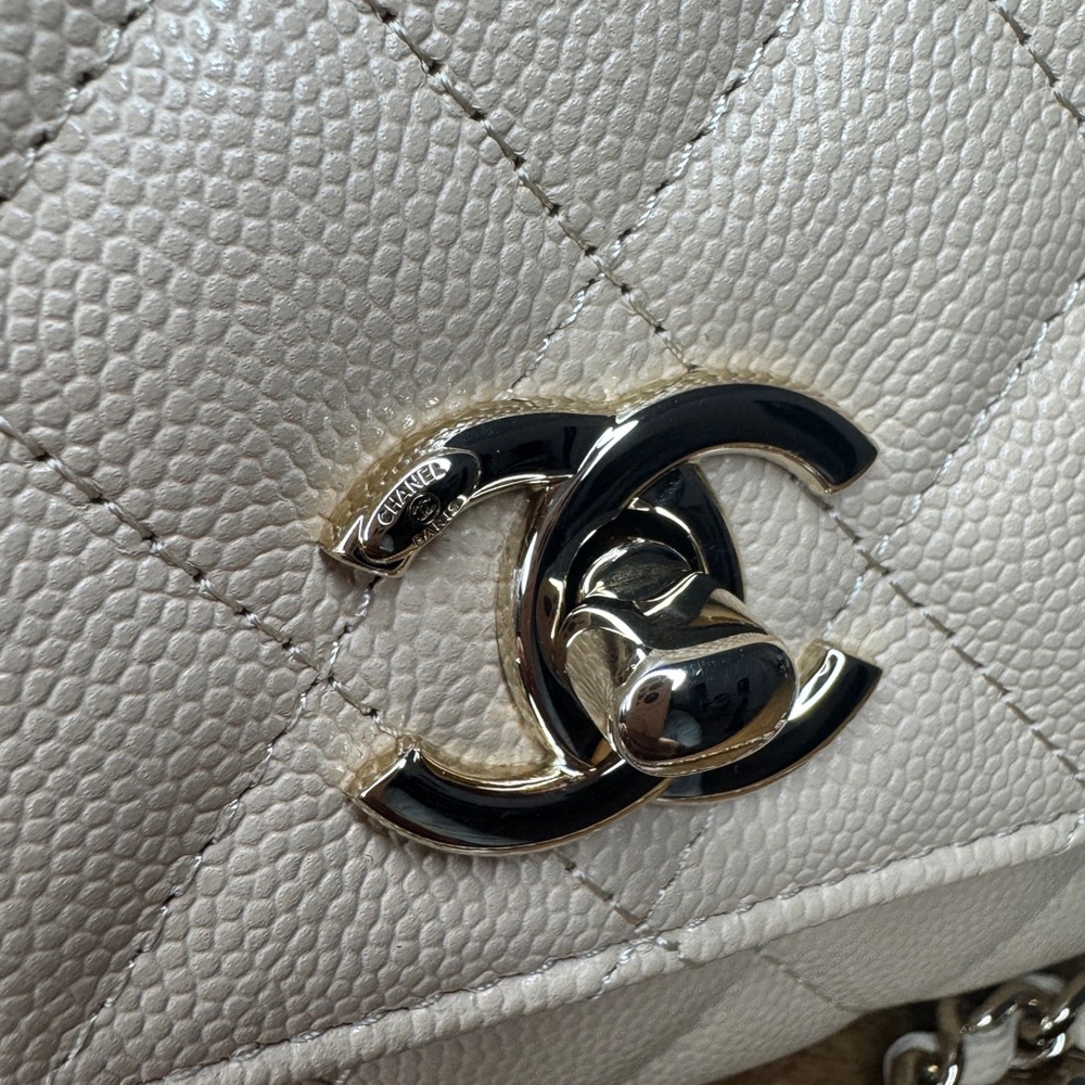Chanel Beige Caviar Leather Micro Coco Handbag - Picture 4 of 15